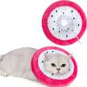 ANWA Adjustable Cat Cone Collar Soft, Cute Cat Donut Collar After Surgery, Kitten Recovery Cones to Stop Licking (Small (under 7 lbs), Dragonfruit)