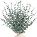 24pcs Artificial Eucalyptus Stems, Fake Greenery Leaves for Floral Arrangements, Home Office, Wedding Centerpiece, Christmas Party Decor