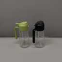 TrendPlain 16oz/470ml Glass Olive Oil Sprayer for Cooking  2 in 1 Olive Oil Dispenser Bottle for Kitchen Gadgets and Air Fryer Accessories, Salad, BBQ - Black & Green