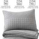 HORIMOTE HOME Grey Queen Size Quilt Set - Soft Microfiber Bedspread with 2 Shams, Lightweight & All-Season Geometric Coverlet for Cozy Bedding
