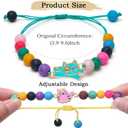 12pcs Volcanic Stone Beaded Cat Bracelets for Girls Kids Women, Cute Animal Cat Charms Adjustable Bracelets, Cat Party Favors Goodie Bag Stuffers Classroom Rewards Girls Play Jewelry Gift