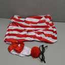 Family Halloween Costume，Red and White Striped Cosplay T-Shirt, Outfit Glasses Hat Shirt Suits XL
