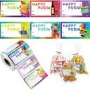 Fullhawl 500 Pcs Happy Purim Label Stickers for Mishloach Manot Bags Multicolored Purim Labels to and from Jewish Stickers Purim Tags Labels for Mishloach Manot Bags and Shalach Mones Boxes(Square)