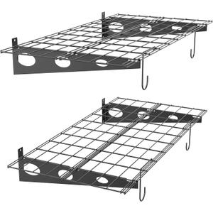TORACK Garage 24 x 48 in/2 x 4 ft Wall Shelves, Wall Mounted Wire Shelves for Garage Heavy Duty Wall Shelving(Black, Pack of 2)