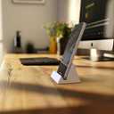 Concrete Phone Stand, Desktop Phone Stand, Multifunctional Stand, Compatible with iPhone 16/15/14/13/12 Smartphones (White)