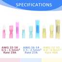 Heat Shrink Spade Female Male Wire Quick Disconnect Terminlas Connectors Electrical Electronics Automotive Crimp AWG 22-10 (620pcs 40j)