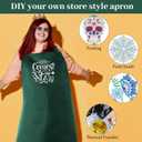 Plus Size Chef Aprons Extra Large Adjustable Unisex Kitchen Aprons with 2 Pockets for Women Men Cooking Working (Dark Green)