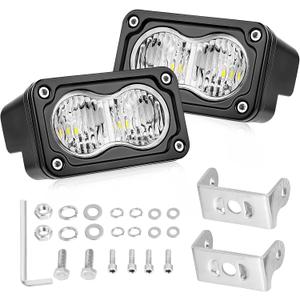 LED Pods, AKD Part 3 Inch Flood CREE LED Off Road Lights 40W Small Driving Light Pods Backup Reverse Lights Fog Pod Light 2 Packs for Truck Pickup Motorcycle UTV ATV SUV Dirt Bike Surron