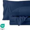 Bare Home Split King Sheet Set - 22" Deep Pockets - Luxury 1800 Ultra-Soft Microfiber Bed Sheets - Double Brushed - Easy Fit - 5 Piece Set - Bedding Sheets & Pillowcases (Split King, Dark Blue)