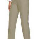 Tapata Women's 28"/30"/32"/34" Straight Linen Dress Pants with Pockets Tall, Petite, Regular for Office Work Business (Brown, XL)