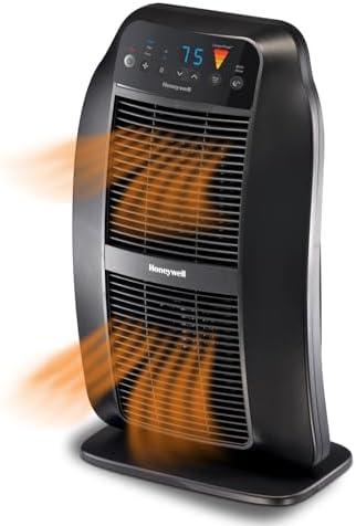 Honeywell HeatGenius Ceramic Heater, Black – Easy to Use Space Heater with Multi-Directional Heating, Digital Controls and Programmable Thermostat Black
