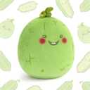 PEACH CAT Original Pickle Stuffed Animal 12" Cute Cucumber Plush Soft Vegetable Plushies Toys Gifts for Kids Green