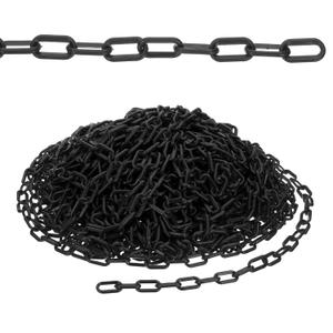 PATIKIL 500ft Plastic Chain Safety Barrier, Safety Chain Links Crowd Control Barrier for Fence Gate Garden Construction Driveway Elevator Parking Lot Queue Line, Black
