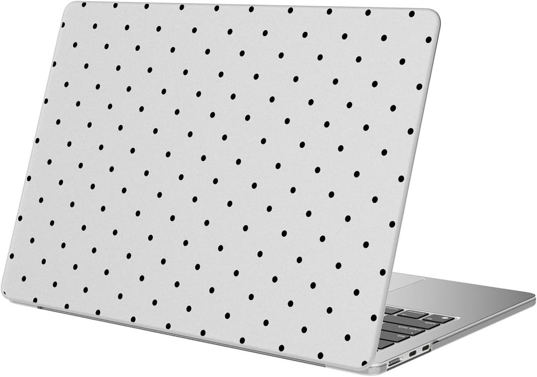 Compatible with MacBook Air 13 inch Case M1 A2337 A2179 A1932 2022 2021 2020 2019 2018 Release, Cute Black Polka Dot Protective Hard Shell Matte Cover for MacBook Air 13.3 inch