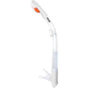 Aegend Dry Snorkel, Dive Mask Easy-Breath Free Diving Snorkel for Snorkeling Scuba Diving Freediving Swimming, with Top Dry Valve and Food-Grade Silicone Mouthpiece (Clear White)
