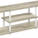 Furinno Turn-N-Tube No Tools 3D 3-Tier Entertainment TV Stand up to 50 inch TV, Round Tubes, Oak