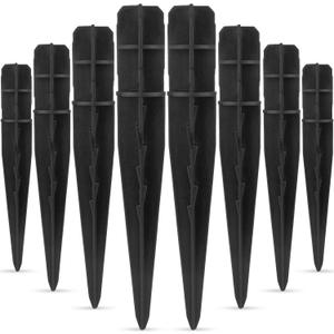 Beau Jardin 8 Pcs Plastic Ground Replacement Spikes Stakes for 0.82-0.86 inch Diameter Connecting Pole of Solar Pathway Lights Torch Lights Garden Lights for Yard Patio Walkway Landscape 5 inch Tall