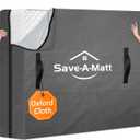 SaveAMatt Mattress Bags for Moving and Storage, Mattress Protector Cover with 4 Heavy-Duty Handles & Strong Zipper, Extra Thick Reusable Mattress Moving Supplies, King Size, Gray