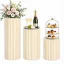 3 Pack Cylinder Display Stands, 15.75 23.62 31.50 inches