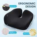Benazcap Memory Foam Seat Cushion for Office Chair, Ergonomic Chair Cushions for Tailbone Pain Relief, Sciatica & Back Support, Office Chair Cushion & Car Seat Cushion