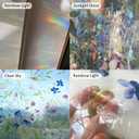 Watercolor Leaves Static Window Film Laser Suncatcher Glass Cling Privacy Decal Living Room Sun Blocking Decor Large Stickers DIY Decorations