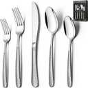 40-Piece Hammered Silverware Set, Deedro Stainless Steel Heavy Duty Flatware Set for 8, Food-Grade Tableware Cutlery Set, Utensil Sets for Home Restaurant, Mirror Finish, Dishwasher Safe