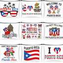 Reginary 9 Pcs Puerto Rico Gifts Makeup Bag Set for Women Puerto Rico Souvenirs Cosmetic Bag with Zipper Christmas Puertorican Travel Vacation Gifts for Besties Sisters
