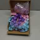 2 Pcs 22 Inch Lightweight Bubble Ponytail Extensions, Colored Braids Hair Extensions with Hair Tie, Crazy Hair Day, Festival Rave Accessories for Girls (Purple/Light Blue/Pink#)