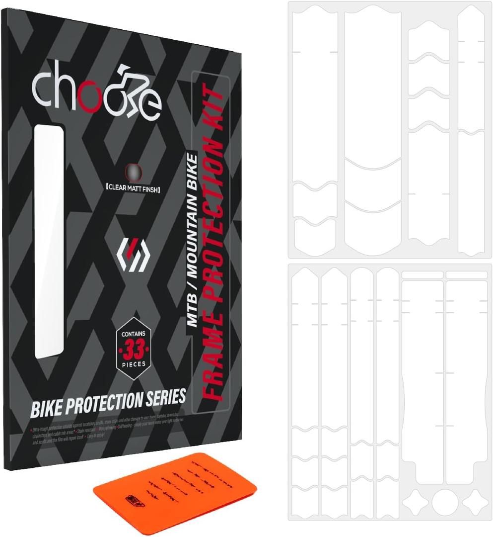 CNC Mountain Bike Frame Protection kit,33-Piece Total MTB Frame Protector Sticker-Frame Guard Tape Wrap Film for Top/down Tube,Seatstays,Chainstay,Cable Wear,Protect Bike from Scratches and Dings.
