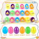 Gralima 18 Pack Easter Eggs with Stress Relief Balls, Easter Basket Stuffers Squeeze Sensory Squishy Balls Fidget Toys for Kids, Easter Eggs Hunt Party Favors Classroom Prizes