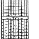 6' x 2' Heavy Duty Triangle Wire Grid Panel Tower with Base and Casters, Wire Grid Wall Display Rack, Black Finish