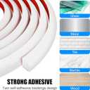 Pack of 2 Pluden Flexible Quarter Round Molding Trim, Double-Sided Self Adhesive Peel and Stick Quarter Round Rubber Trim Molding for Wall Edge Corner, Cabinet Edge, Countertops, 39inch, White