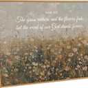 Framed Christian Floral Scripture Canvas Wall Art Wildflower Meadow Bible Verse Wall Decor Picture Isaiah Religious Faith Art Poster Print for Living Room Bedroom Decoration 8x10in