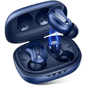Sleep Earbuds, Mini ANC Wireless Earbuds Bluetooth 5.4 Headphones Deep Bass Stereo, 48H Playtime Ear Buds, 4 ENC Noise Cancelling Mic, IP7 In Ear Earphones for Side Sleepers,Touch Control, Blue