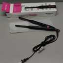 Terviiix Pencil Flat Iron, Small Flat Irons for Short Hair, Beard and Pixie Cut, 3/10 Inch Ceramic Tourmaline Mini Hair Straightener Dual Voltage with Adjustable Temperature, Auto Shut Off (Pink)