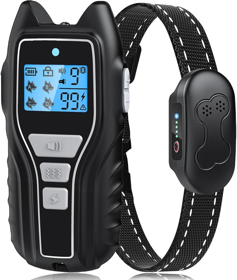 Dog Training Collar with Remote, Waterproof IPX7 E Collar for Dogs, Beep and Vibration Modes, Safe and Humane Training, 2000FT Range, Rechargeable, Fits Small Medium Large Dogs 15–120 lbs
