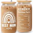 Mothers Day Gifts for Mom from Daughter Son, Gifts for Women Mama Stepmom Mother In Law Bonus Mom, Personalized Anniversary Birthday Mothers Day Presents for Wife from Husband - Can Glass Cups 16OZ