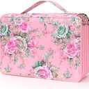 Vomgomfom Colored Pencil Case - 200 Slot Pencil Holder with Zipper Closure, Twill Fabric Large Capacity Pencil Case for Watercolor Pens or Markers, Artist Organizer (Pink Rose)