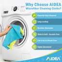 AIDEA Microfiber Cleaning Cloth-50PK, Soft Microfiber Towels for Cars, Absorbent Cleaning Rags, Lint-Free Streak-Free Wash Cloths for House, Kitchen, Window(12in.x12in)