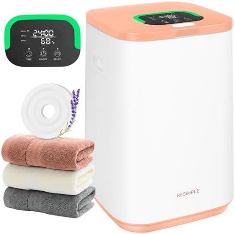 RESIMPLE Towel Warmer for Bathroom, 23L Large Hot Towel Warmers Bucket with LED Display, 3 Heating Modes, Up to 24 Hour Delay, Luxury Towel Heater for Oversize Bathrobes Blankets - Orange