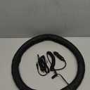 Heated Steering Wheel Cover: 3-Min 12V Quick Heating Leather with Overheat Protection, Non-Slip Grip  Fits 14.5-15.25 Wheels for Cars, SUVs(12V-Black)