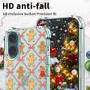 Cute Christmas Phone Case for iPhone 16 Gingerbread Man, Clear Design Shockproof Protect Women Phone Case for iPhone 16 Kids Girls