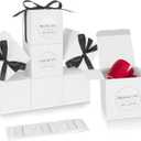 COTOPHER Small Gift Boxes 60 Pack 4x4x4 inches White Gift Boxes with Lids for Gifts, Crafting, Wedding Party Favor, Cupcake Boxes, Candy, Bridesmaids Proposal Box with Ribbons and Stickers (White, 60)