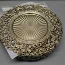 13 Inch Gold Plastic Charger Plates Set 12 Pack, Elegant Round Disc Chargers for Table Setting, Decorative Placemats for Regular Dinner Plates, Holidays, Events, and Entertaining (Design B)