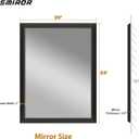 SMIROR Matte Black Bathroom Mirror for Over Sink 20x 24 inch, Metal Thick Frame Rectangle Vanity Mirror for Wall, Anti-Rust, Horizontally or Vertically Mounted