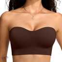 Vertvie Strapless Bras for Women Non-Slip Push Up Wireless Bandeau Bra Seamless Comfort Tube Top Supportive Padded Bralette No size