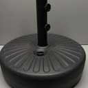 22L Water Filled Patio Umbrella Base Heavy Duty HDPE Outdoor Umbrella Stand with Dual Locking Knobs, Weather Resistant Holder for 6-10FT Umbrellas, Black
