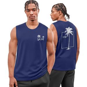 Flafens Tank Tops Men - Sleeveless Shirts for Men Graphic Cotton Mens Tank Tops Summer Fashion Casual Loose Fit Tanktop, M