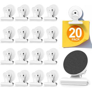 20 Pack Refrigerator Magnets, White Magnetic Clips Whiteboard Magnets, Magnet Clips Heavy Duty Fridge Magnets for Photo Displays, Home, Office, Classroom