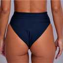 geluboao Women's Bikini Bottom Sexy V Cut High Cut Swimsuit High Waisted Bathing Suit Bottoms (Black, XS)
